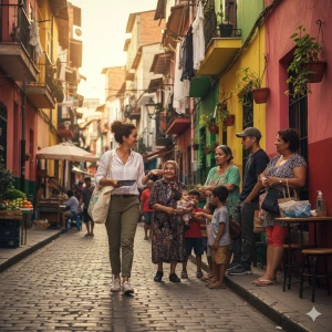 une image ou un éducateur va vers les habitants d'un quartier populaire.